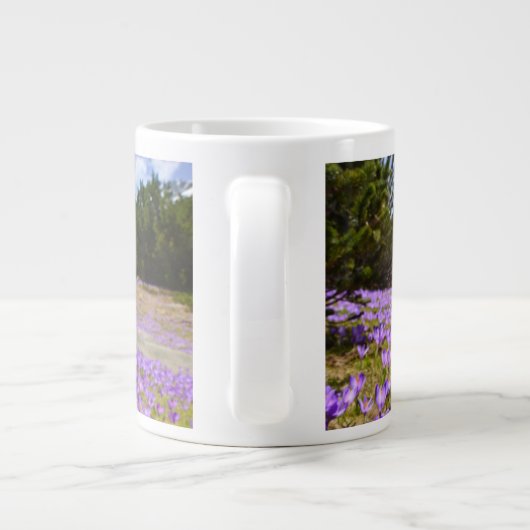 Blumen | Crocus Pirin Mountain Park Bulgarien Jumbo-Tasse (Rückseite)