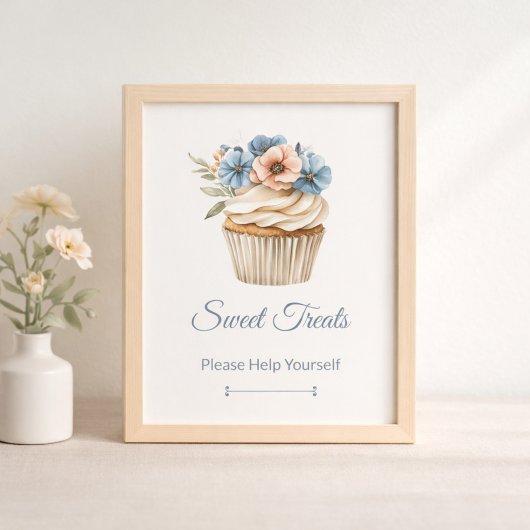 Blumen-Cupcake-Brautabschieds-Dessert-Tisch-Schild
