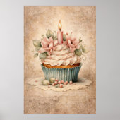 Blumen-Cupcake Poster (Vorne)