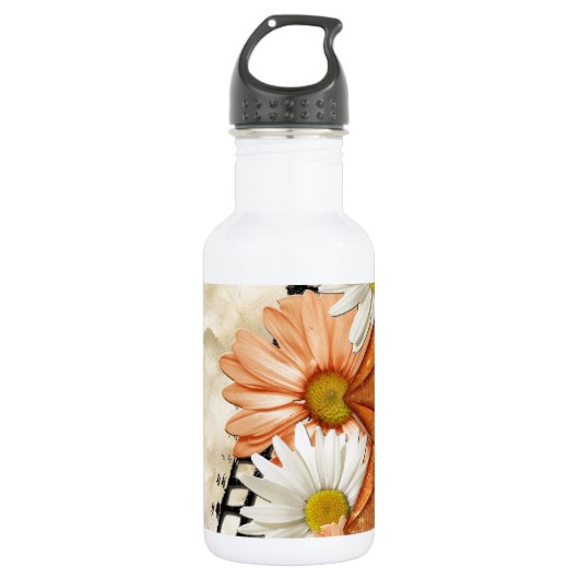 Blumen Daisy Blossoms Destinative Gardens Trinkflasche (Vorderseite)