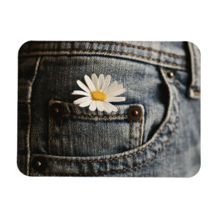 Blumen Daisy in Jeans Pocket Magnet