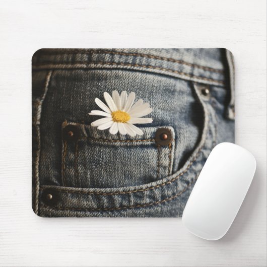 Blumen | Daisy in Jeans Pocket Mousepad (Mit Mouse)