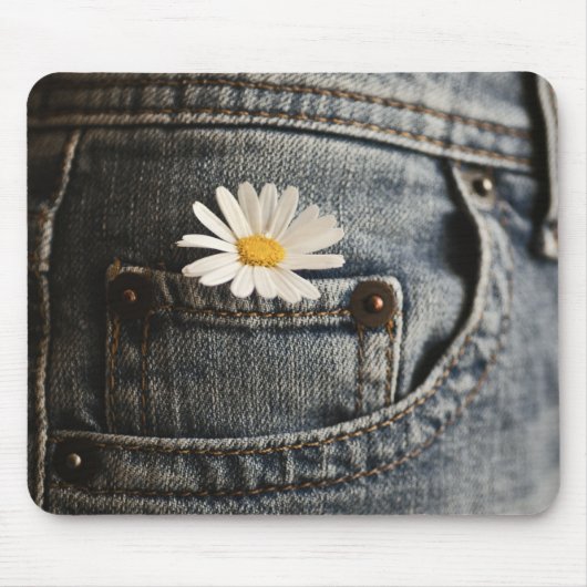 Blumen | Daisy in Jeans Pocket Mousepad (Vorne)