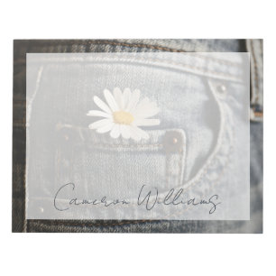 Blumen Daisy in Jeans Pocket Notizblock