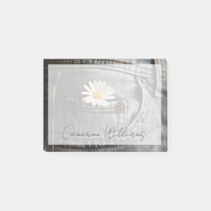 Blumen   Daisy in Jeans Pocket Post-it Klebezettel