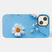 Blumen-Daisy-Muster - Hellblau iPhone Hülle (Rückseite (Horizontal))