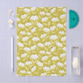 Blumen-Daisy-Muster Oliv & Senfgrau Seidenpapier (Handwerk)