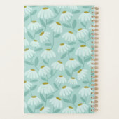 Blumen-Daisy-Muster Teal Blau & Olivgrün Planer (Rückseite)