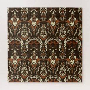 Blumen-Damask-Druck: vintage nahtlos. Puzzle