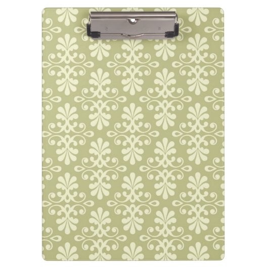 Blumen-Damask-Tapete Klemmbrett (Vorderseite)