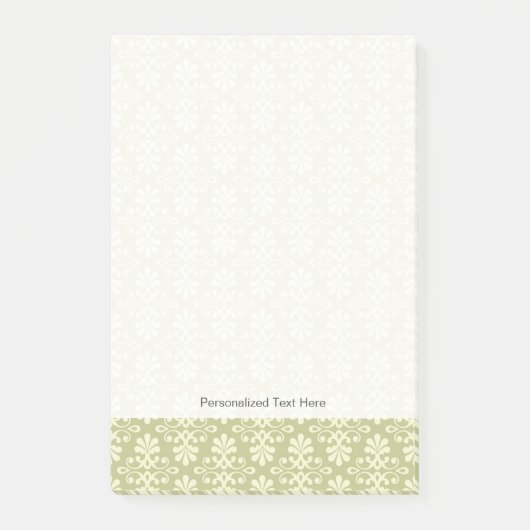 Blumen-Damask-Tapete Post-it Klebezettel (Vorderseite)