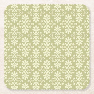Blumen-Damask-Tapete Rechteckiger Pappuntersetzer