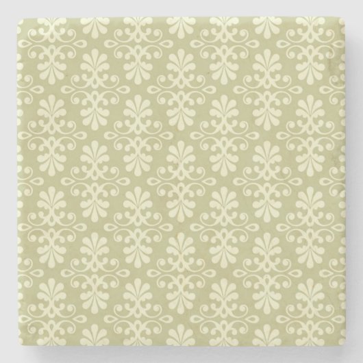 Blumen-Damask-Tapete Steinuntersetzer (Vorderseite)