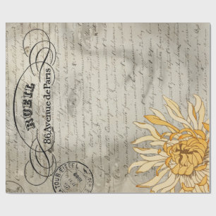 Blumen-Dame-Decoupage-Plakat Geschenkpapier