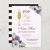 Blumen das PopFizzclink-sprudelnde Brautparty Einladung (Vorne/Hinten)