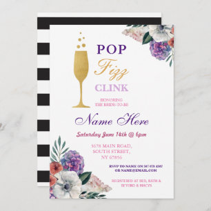 Blumen das PopFizzclink-sprudelnde Brautparty Einladung