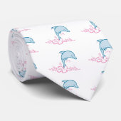 Blumen-Delphin Krawatte (Gerollt)