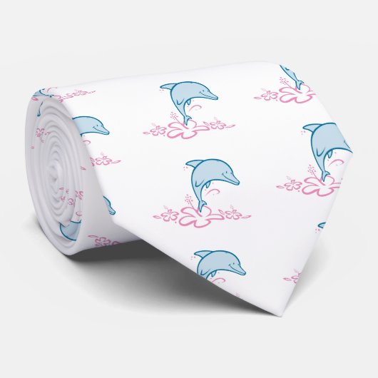 Blumen-Delphin Krawatte (Gerollt)