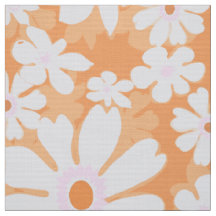 Blumen der 60er Jahre auf sherbert orange