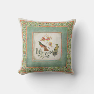 Blumen der Chinoiserie-Vintage Kolibri-n Kissen