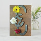 Blumen der dreifachen Krone und HufeisenParty Einladung (Stehend Vorderseite)