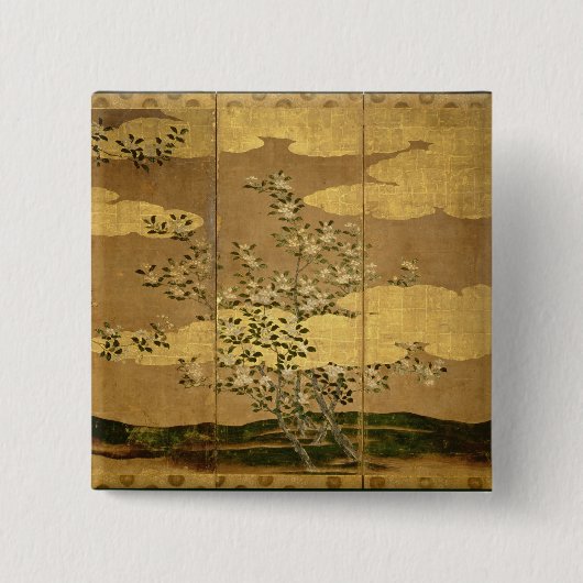 Blumen der Kamelien Button (Vorderseite)