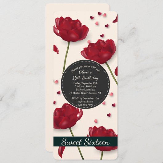 Blumen der Liebe-Einladung Einladung (Vorne/Hinten)