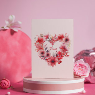 Blumen der Liebe   Individueller Name   Valentinst Feiertagskarte