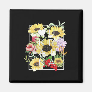 Blumen der Ukraine Wortkunst - Ukrainischer Stolz Magnet