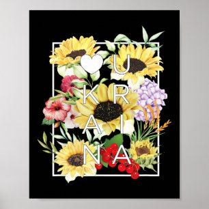Blumen der Ukraine Wortkunst - Ukrainischer Stolz Poster