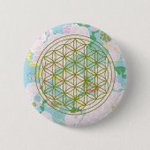 Blumen des Lebens Button (Vorderseite)