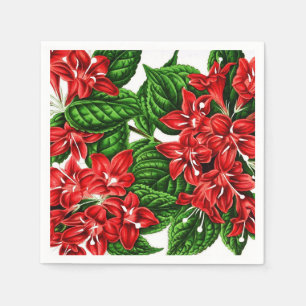 Blumen des roten Ingwers, Vintager Druck Serviette