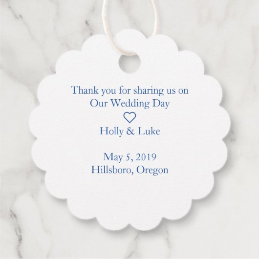 Blumen Design with Hearts in for Blue Events Geschenkanhänger (Rückseite)