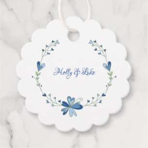 Blumen Design with Hearts in for Blue Events Geschenkanhänger