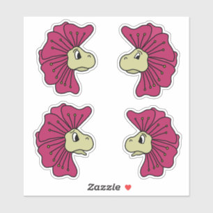Blumen-Dino-Ausdrucks-Gesichter Aufkleber