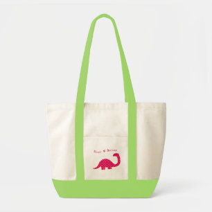 Blumen-Dinosaurier-Akzent-Tasche Tragetasche