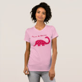 Blumen-Dinosaurier - Rosa T-Shirt (Vorne ganz)