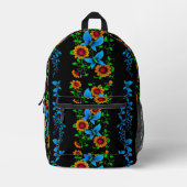 Blumen-Doodle Bedruckter Rucksack (Vorderseite)