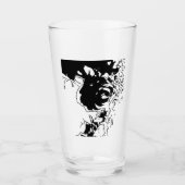 Blumen-Doodle Glas (Vorderseite)