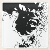 Blumen-Doodle Glasuntersetzer (Vorderseite)