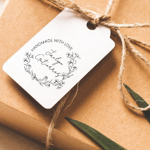 Blumen-Doodle-Handarbeit mit Liebe Gummistempel
