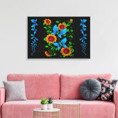 Blumen-Doodle Leinwanddruck (Insitu (Wohnzimmer))