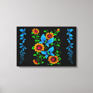 Blumen-Doodle Leinwanddruck