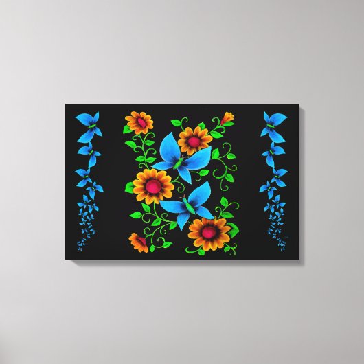 Blumen-Doodle Leinwanddruck (Vorderseite)