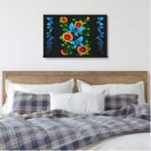 Blumen-Doodle Leinwanddruck (Insitu (Schlafzimmer))