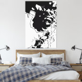 Blumen-Doodle Leinwanddruck (Insitu (Schlafzimmer))
