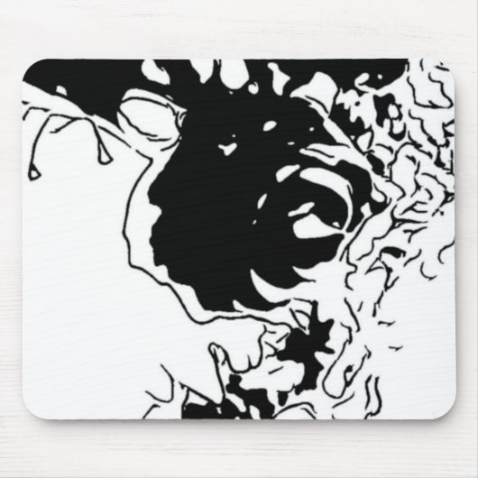 Blumen-Doodle Mousepad (Vorne)
