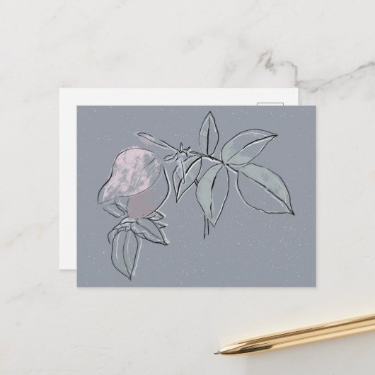 Blumen Doodle Postkarte (Vorderseite/Rückseite Beispiel)