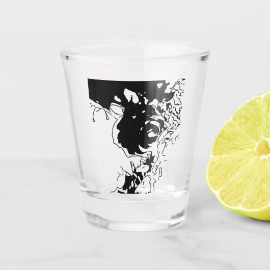 Blumen-Doodle Schnapsglas (Vorderseite)