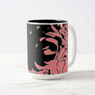 Blumen-Doodle Zweifarbige Tasse
